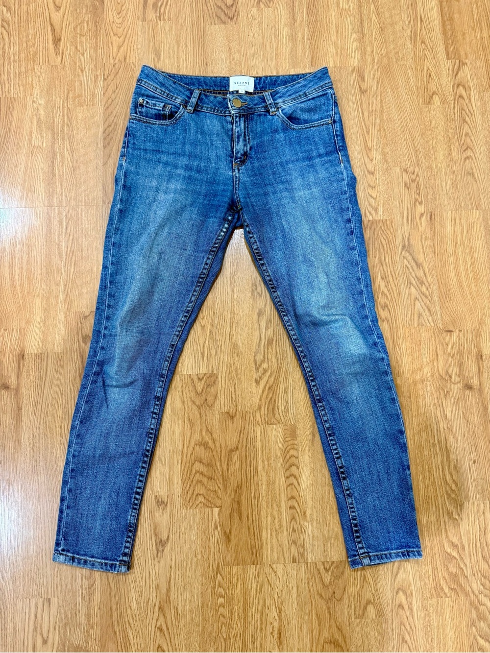 Sézane Women's Skinny Jeans in Medium Blue Wash